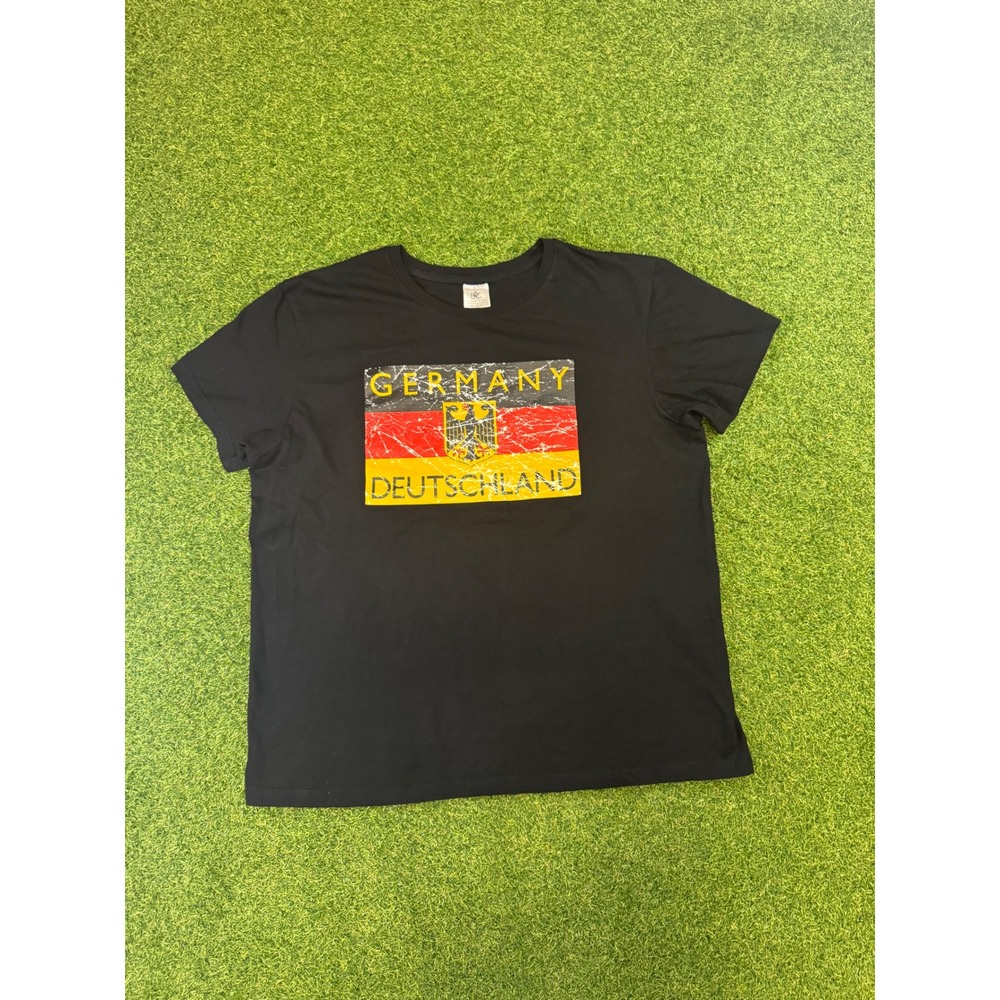 B&C Collection Germany Deutschland Flag Graphic T-Shirt Black Mens Large E150